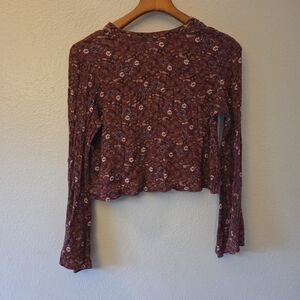 Ten Sixty Sherman Maroon Floral Long Sleeve Top